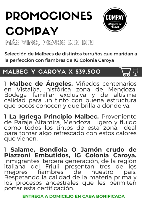 COMBO MALBEC Y CAROYA - comprar online