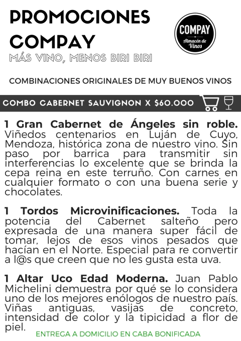 COMBO CABERNET SAUVIGNON - comprar online