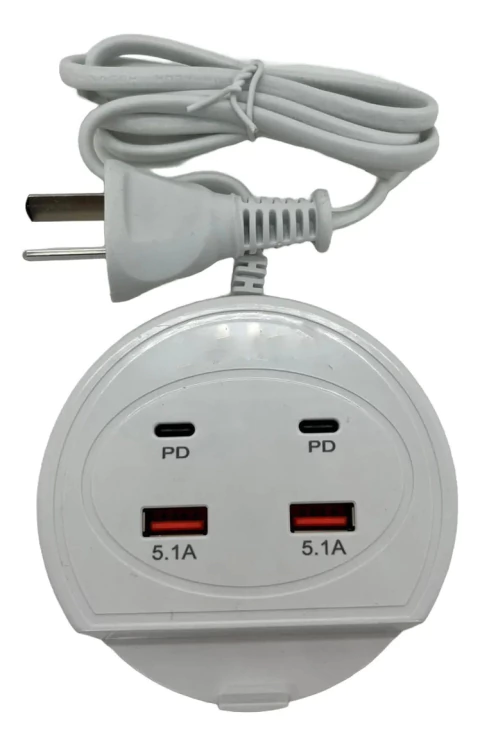 CARGADOR MULTIPUERTOS 2 USB 5.1A + 2 USB C PD CON SOPORTE DE CELULAR - comprar online