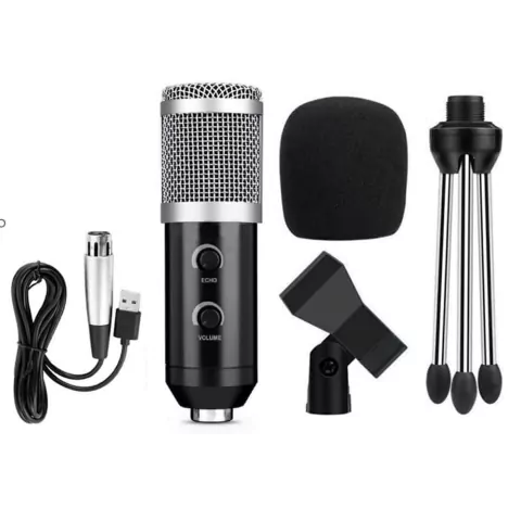 MICROFONO CON CABLE CONDENSADOR CHICO CON TRIPODE STUDIO HIGH ELECTRIC BM200FX (3946)