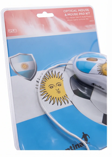 COMBO 2 EN 1 MOUSE + MOUSEPAD ARGENTINA KOLKE KMP-100