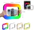 ARO DE LUZ LED RECTANGULAR RECARGABLE RGB + BLANCO 29X22CM LED-83107 - tienda online