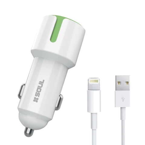 CARGADOR PARA AUTO 12V 2 USB 2.4A SOUL SHARE CAR (MICRO USB - TIPO C - LIGHTNING) - tienda online