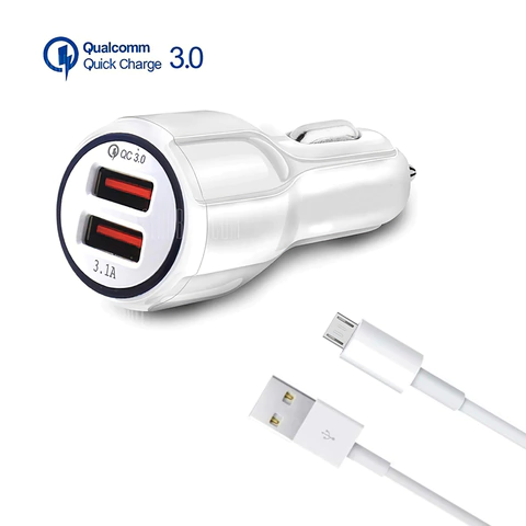 CARGADOR PARA AUTO 12V DUAL FAST CHARGE SOUL (MICRO USB - TIPO C - LIGHTNING) - Florida Digital