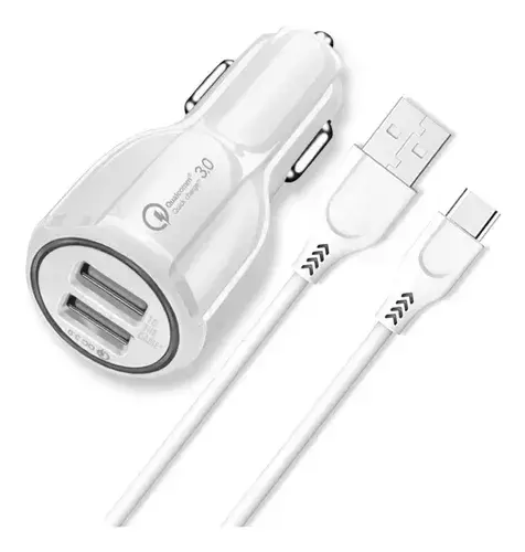 CARGADOR PARA AUTO 12V DUAL FAST CHARGE SOUL (MICRO USB - TIPO C - LIGHTNING) - tienda online