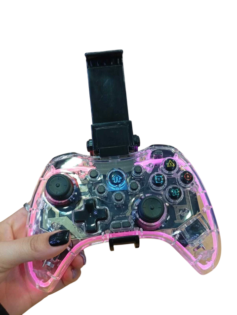 JOYSTICK ANALOGICO PARA CELULAR BLUETOOTH/ PC CON SOPRTE LED RGB TRANSPARENTE SOUL JOY-P500 - comprar online