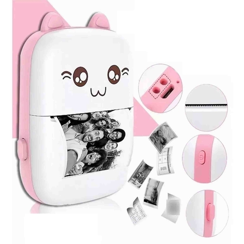 MINI IMPRESORA PORTATIL RECARGABLE GATITO (0059)