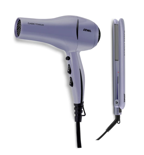 COMBO 2 EN 1 - SECADOR DE PELO 1800W + PLANCHITA 230° BEAUTY SET TITANIUM ATMA