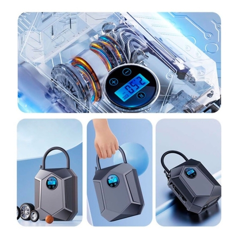 COMPRESOR DE AIRE DIGITAL 12V MINI ST-5504 VEHICULOS / BICICLETAS / PELOTAS