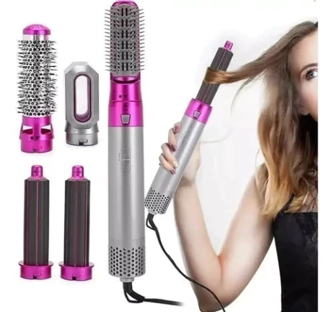 SET DE MOLDEADOR 5 EN 1 1000W SECADOR, ALISADOR Y RIZADOR OM SD-003