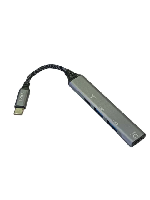 HUB USB TIPO C A 2 PUERTOS USB 2.0 + 2 PUERTOS TIPO C EZRA UH17 - comprar online