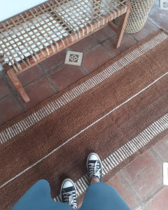 Alfombra pasillera 220x70 cm tabaco oscuro
