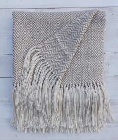 Pashmina de lana de llama motivo espigado - ulala