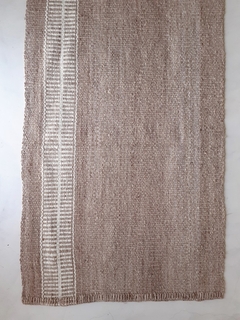 Alfombra pasillera 220x70 cm beige con raya y peinecillo natural - ulala
