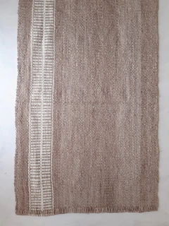 Alfombra pasillera 220x70 cm beige con raya y peinecillo natural - ulala