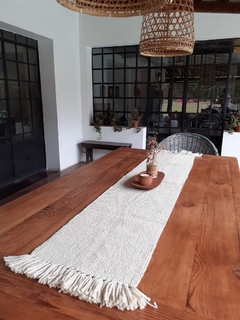 PRE VENTA Camino de lana de oveja tejido en telar natural - comprar online