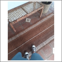 Alfombra pasillera 220x70 cm tabaco oscuro