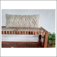 PRE VENTA Maxi almohadón de lana de oveja bordado con lana 30x70 cm (Natural) en internet