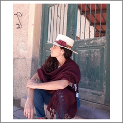 Pre venta pashmina de lana de oveja color berenjena