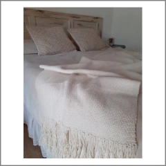 Manta de algodón tejida en telar motivo espigado