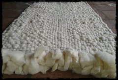 Alfombra de vellón y lana color natural - comprar online