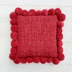 PRE VENTA Almohadón cuadrado con pompones 40x40 cm - tienda online