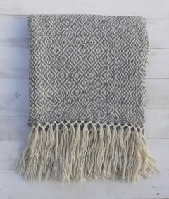 Pashmina de lana de llama tejida en telar motivo ojo de perdiz - ulala