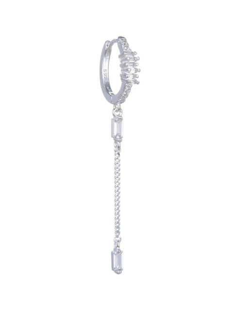 Argolla clip cadenita con rectángulo cubic plata 925 (unidad) - comprar online