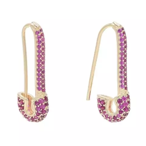 Aro alfiler de gancho cubic fucsia plata 925 gold (unidad) - comprar online