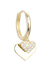 Argollita clip corazón liso y cubic plata 925 gold (unidad)