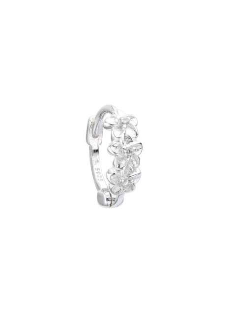 Argolla clip flores con punto cubic plata 925 (unidad) - comprar online