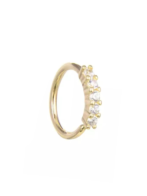 Argollita cubic plata 925 gold (unidad) - comprar online