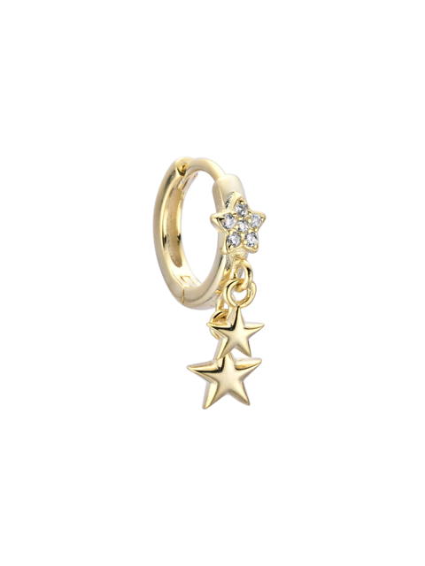 Argolla clip estrella cubic y colgantes lisas plata 925 gold (unidad) - comprar online