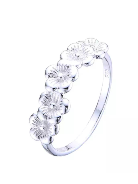 Anillo flores plata 925