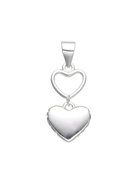 Dije corazón calado y liso plata 925 - comprar online