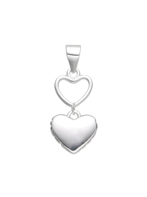 Dije corazón calado y liso plata 925 - comprar online