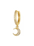 Argollita solitaria clip luna cubic plata 925 gold (unidad)