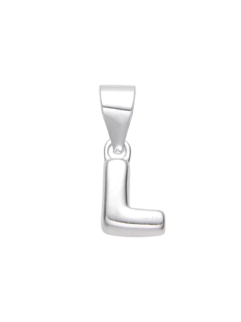 Dije inicial L inflada plata 925 - comprar online