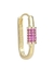 Aro clip rectángulo cubic fucsia plata 925 gold (unidad)