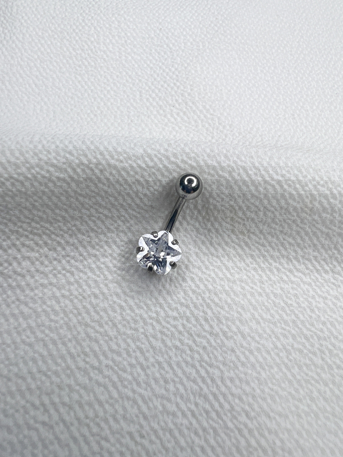Piercing ombligo flor de strass acero quirúrgico - comprar online