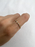 Anillo corazones con strass y puntos lisos acero dorado - comprar online