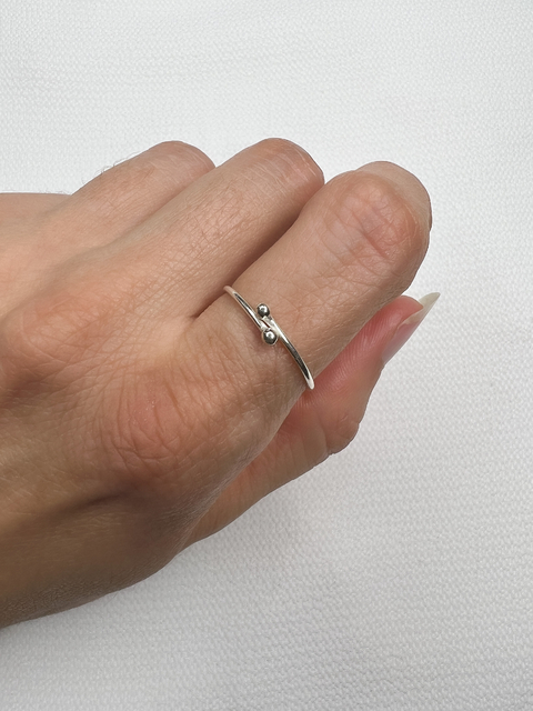 Anillo doble bolita plata 925 - comprar online