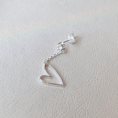 Pasante Cubic Cadena corazón Silver