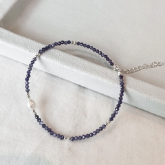 pulsera violeta cristal perla bolita
