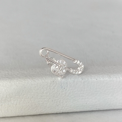 pasante clip heart silver