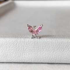 pasante mariposa rosa silver