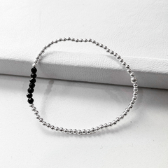 Pulsera elástica bolitas black