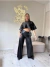 Calza Palazzo Shady Negro Metalizado