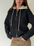 Campera Tejida Capucha Desmontable Lou Lou. Negro - comprar online