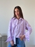 Camisa Oversized Rayada "No idea" Celeste - (copia)